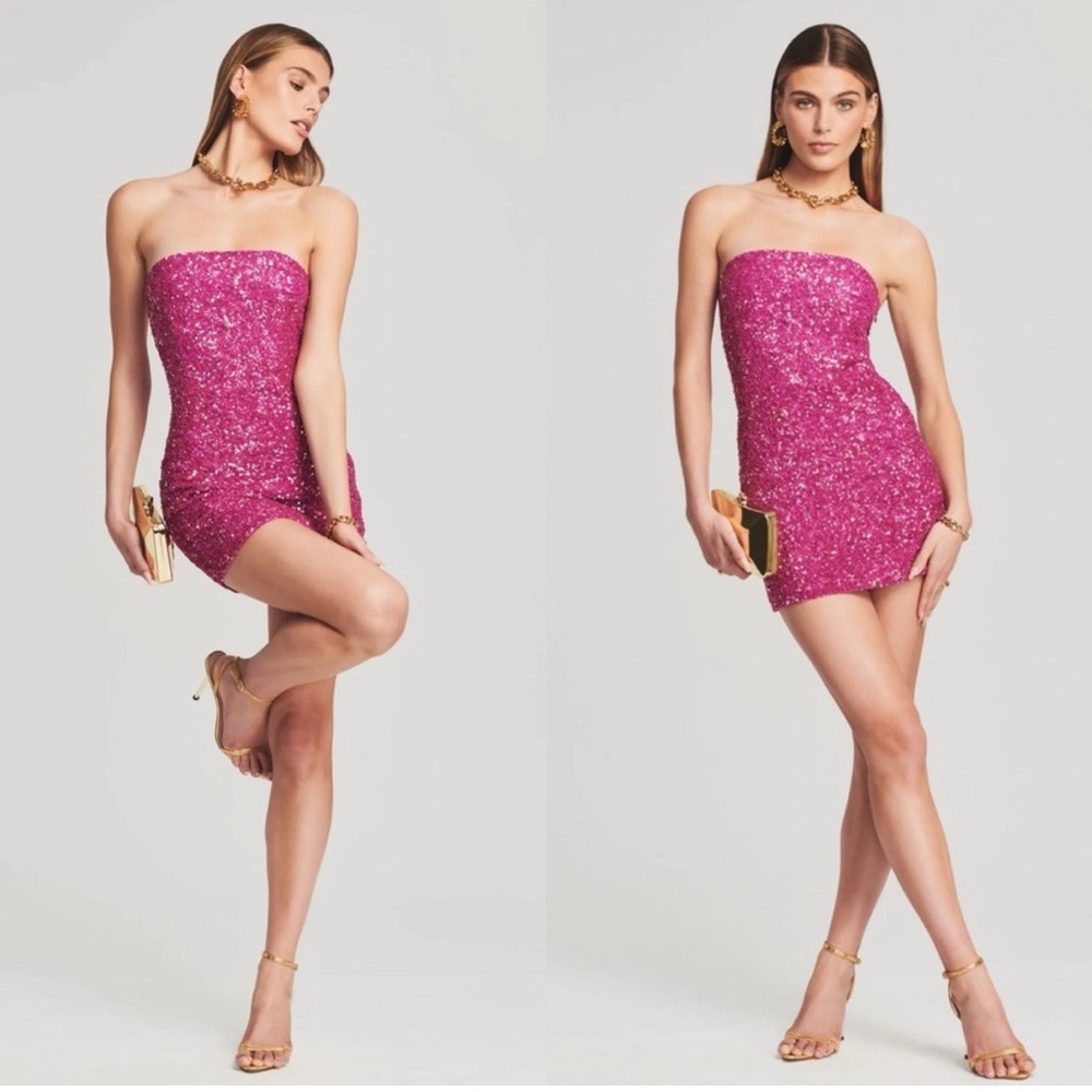 Retrofete Heather Sequin Strapless Mini Dress - Picture 3 of 8